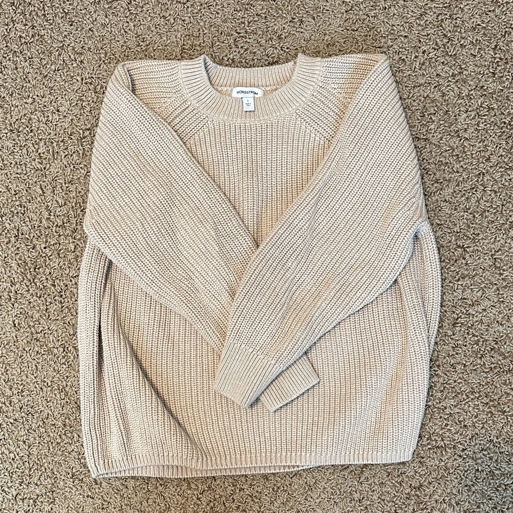 Nordstrom Women’s Cream Crewneck Sweater